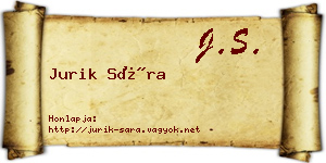 Jurik Sára névjegykártya