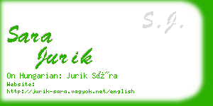 sara jurik business card